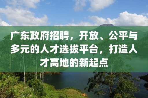 广东政府招聘，开放、公平与多元的人才选拔平台，打造人才高地的新起点