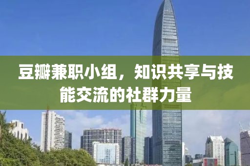 豆瓣兼职小组，知识共享与技能交流的社群力量